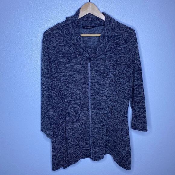 Christine Gerard Black and Gray Marbled Pullover Large - Picture 1 of 8